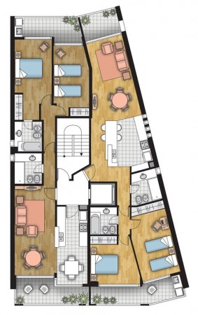 Semipiso DOS DORMITORIOS. Balcón y patio. Amenities. Entrega inmediata. Paraguay y Pellegrini
