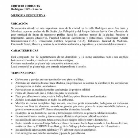 VENTA Monoambiente - Balcon aterrazado - Entrega inmediata - Calidad y Diseño - Rodriguez 1100