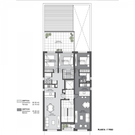 VENTA DEPARTAMENTO Semipiso UN DORMITORIO - Amplios balcones al frente - ENTREGA INMEDIATA - Mendoza 2800