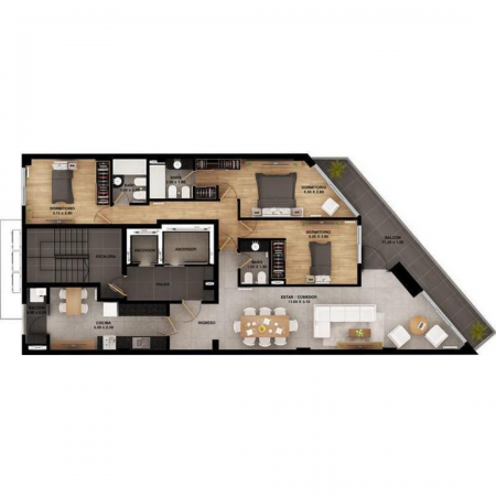 VENTA - Piso exclusivo. Dos dormitorios.  Vista franca al rio.  Amplio balcon corrido.  Amenities. Cochera.  BARRIO MARTIN. ENTREGA INMEDIATA