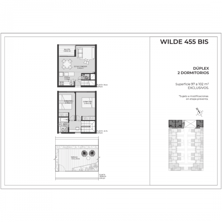 VENTA DEPARTAMENTO DUPLEX DOS DORMITORIOS  - Terraza exclusiva - FISHERTON - Proyecto en construccion 