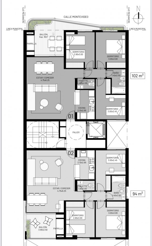 VENTA DEPARTAMENTO TRES DORMITORIOS balcon con parrillero - AMENITIES - FINANCIACION - MONTEVIDEO 900