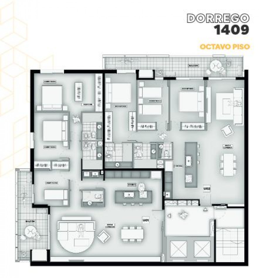 EN VENTA - TRES DORMITORIOS, BALCON CON PARRILLERO AL FRENTE - AMENITIES - Dorrego y 9 de Julio