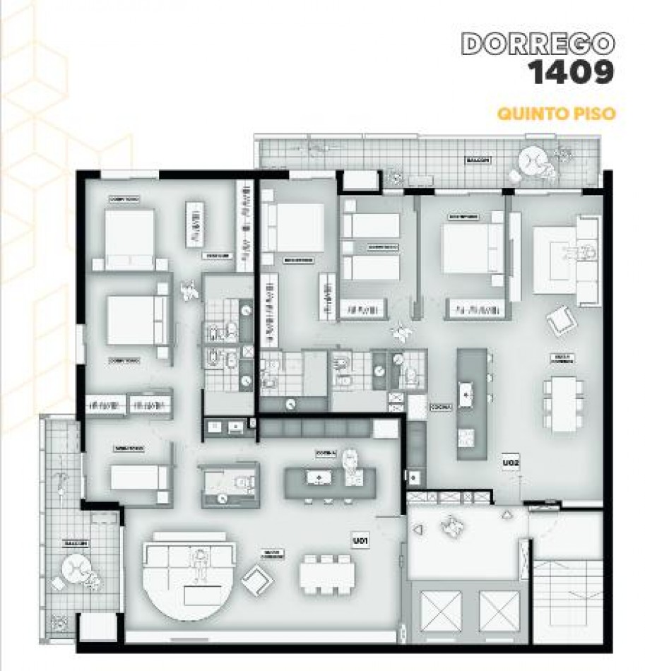 EN VENTA - TRES DORMITORIOS, BALCON CON PARRILLERO AL FRENTE - AMENITIES - Dorrego y 9 de Julio