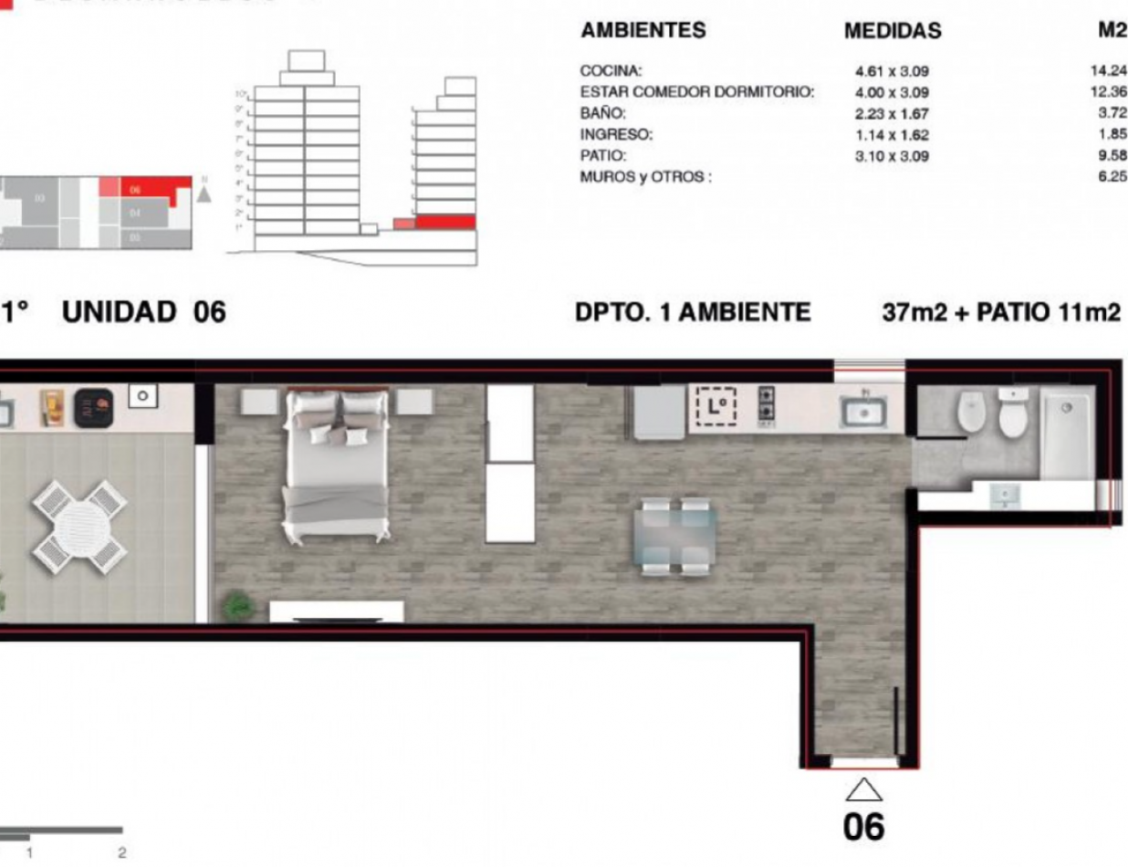 Monoambiente de categoria en Barrio Martin - Amenities - FINANCIACION