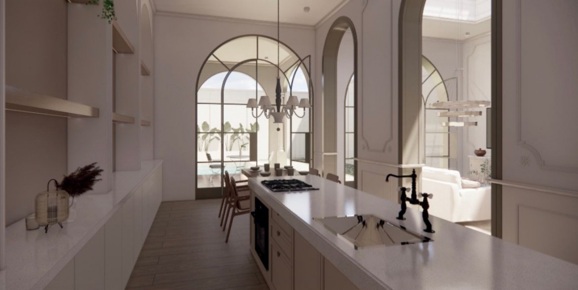 Espectacular CASA de diseño de 3 dormitorios, patio, piscina, quincho, terraza, cochera - BARRIO ABASTO