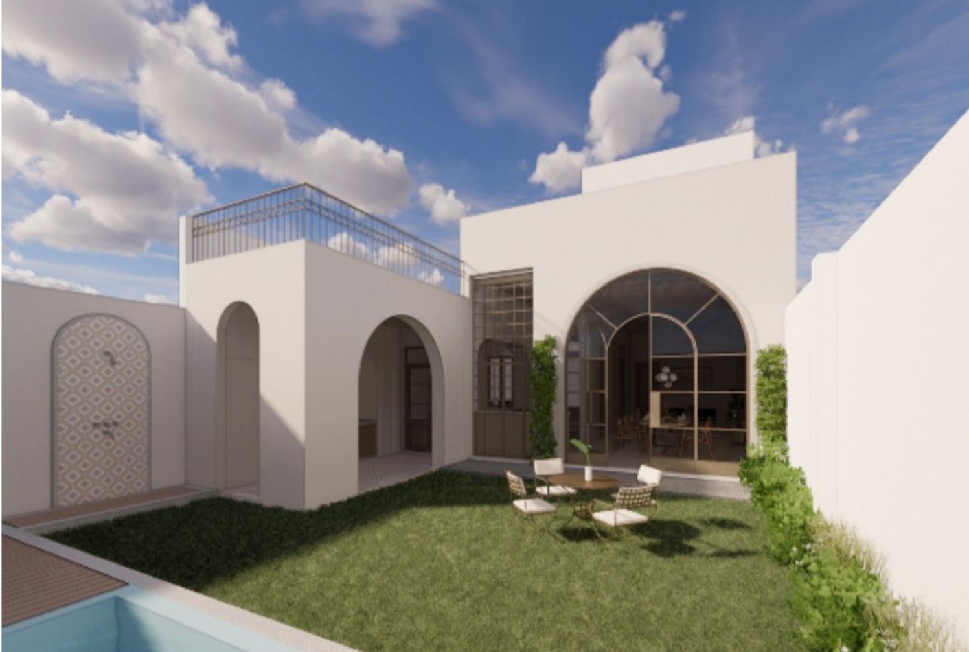 Hermosa CASA de diseño, 3 dormitotios, comodin, patio, piscina, terraza, cochera - ABASTO