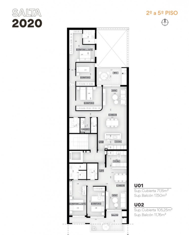 Moderno depto de 2 dormitorios con balcon terraza al frente con parrillero - Amenities - Financiacion - SALTA 2020