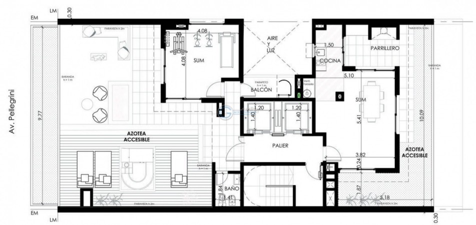 VENTA DEPARTAMENTO DOS DORMITORIOS con balcon - Amenities - FINANCIACION - Av. Pellegrini 1700