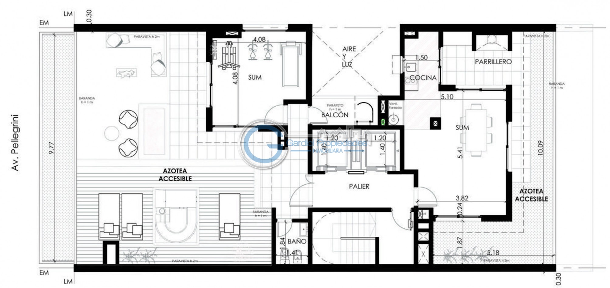 VENTA DEPARTAMENTO TRES DORMITORIOS, balcon al frente - Amenities - FINANCIACION - Av. Pellegrini 1700