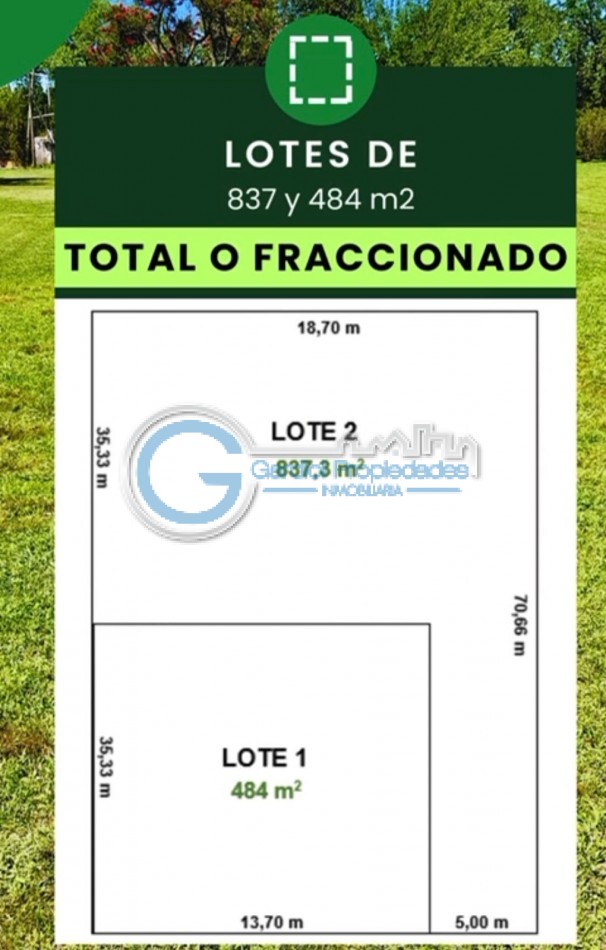 VENTA LOTE DE 837 M2 EN OLIVEROS