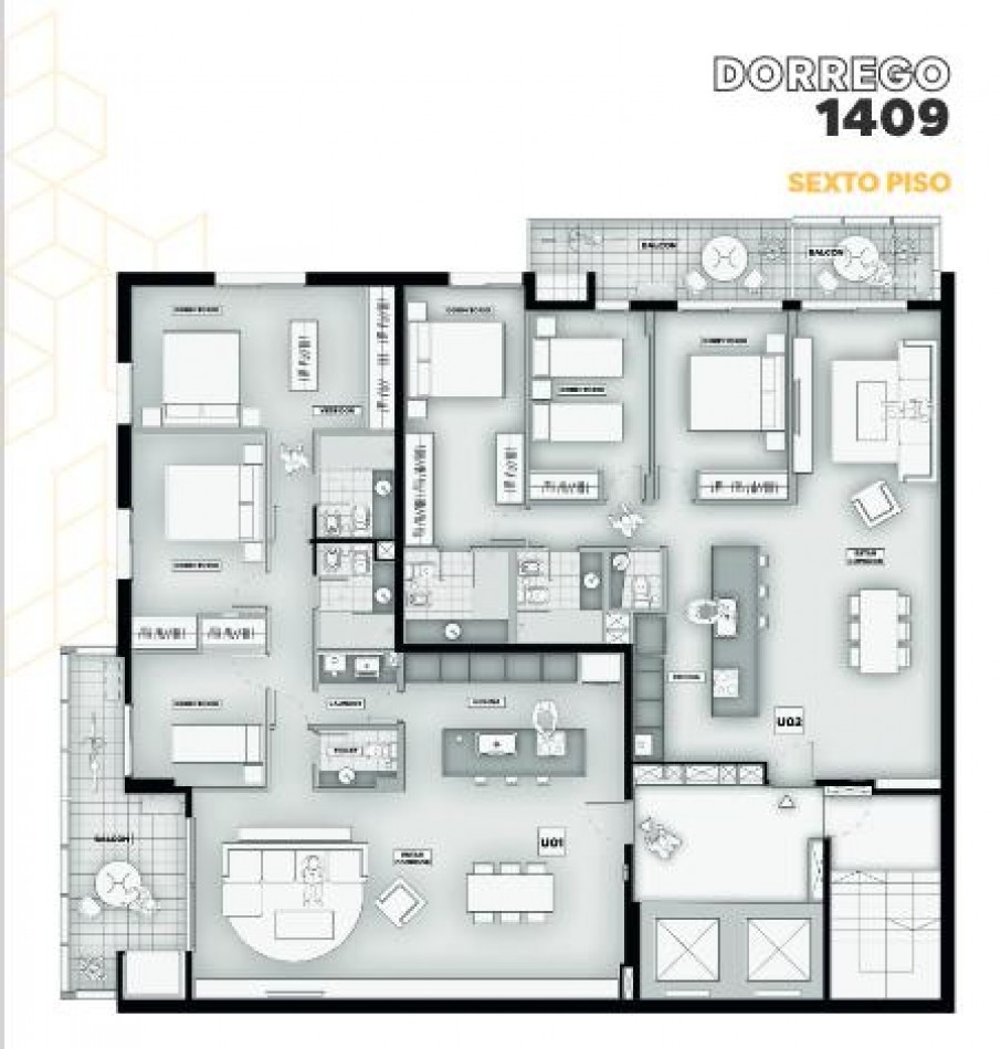 Amplio monoambiente con balcon. Amenities. Dorrego y 9 de Julio