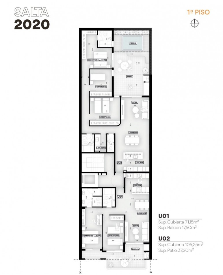 Moderno depto de 3 dormitorios con patio y parrillero exclusivo - Amenities - Financiacion - SALTA 2020