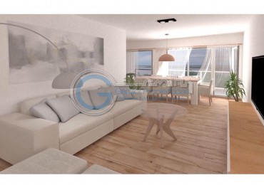 VENTA DEPARTAMENTO Oportunidad TRES DORMITORIOS vista al rio- Edificio de categoria en construccion.  Amplios balcones. Amenities. Cochera.  Av Candido Carballo 410